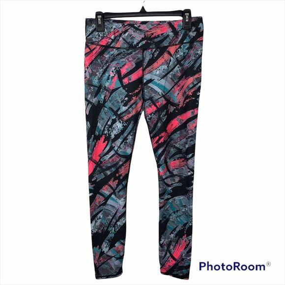 Fabletics Powerhold Mid Rise Printed Leggings Running Tights size Medium - Picture 2 of 13